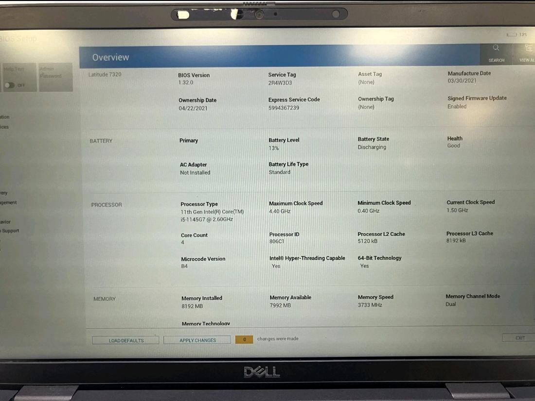 computadoras y laptops - Vendo Lapto Dell Latitude 7320 13" Core i5- G. 11 2