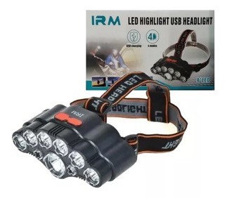 accesorios para electronica - Lampara foco de cabeza con 9 luz led linterna frontal recargable 