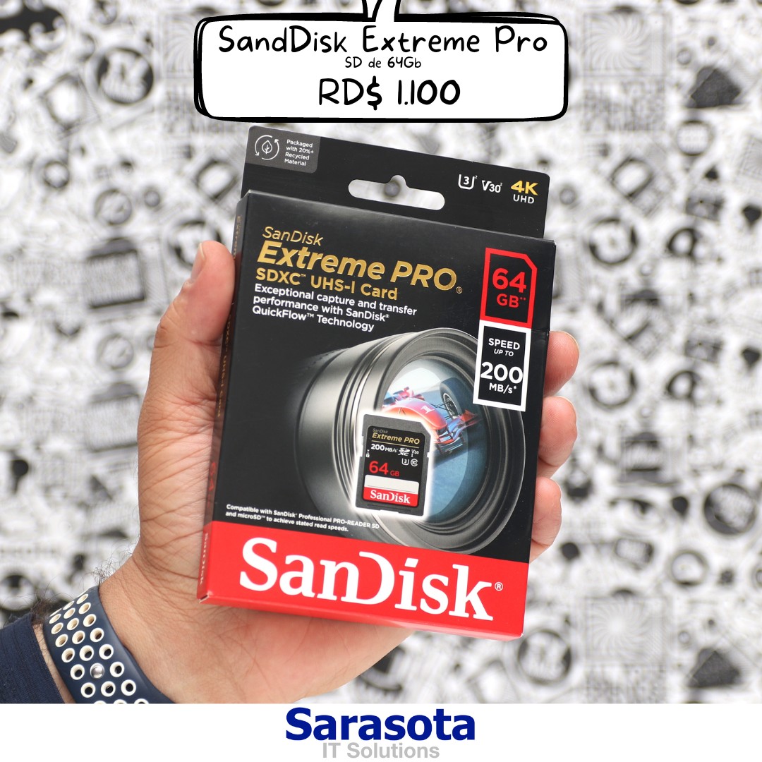 Memoria SD 64Gb SanDisk Extreme Pro (200 MB/s) Somos Sarasota
