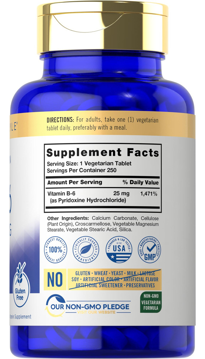 Salud y Equipamiento Médico - Vitamina B6 | 25mg | Carlyle 2
