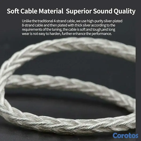 otros electronicos - Cable KZ de 1064 núcleos de 8 hebras jack 3.5mm 6