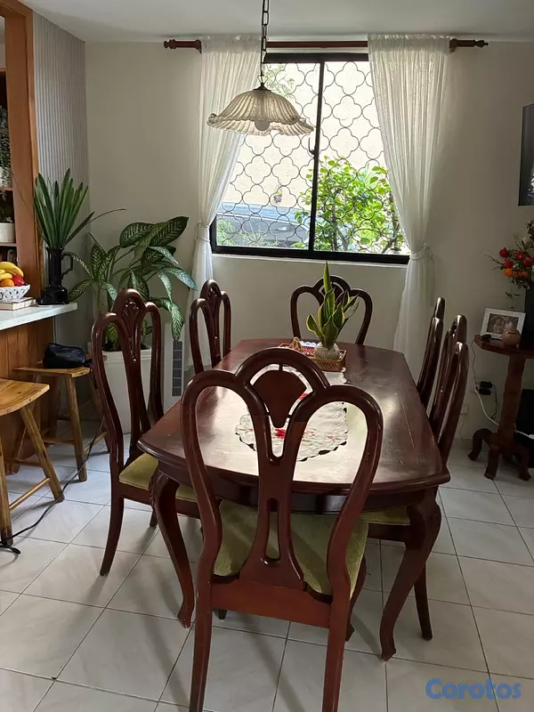 muebles y colchones - juego de comedor rectangular de 6 sillas  2