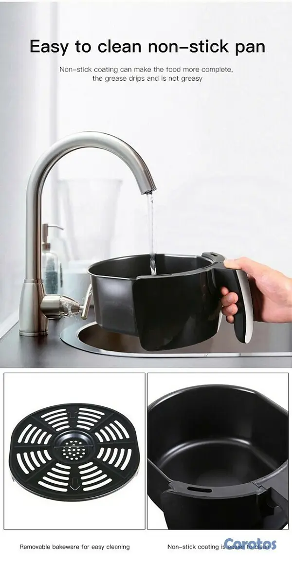 electrodomesticos - Freidora de aire analoga de 5.5 litros RU-1011 5