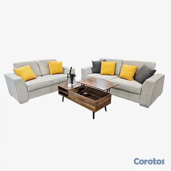 muebles y colchones - Juego de Sala Rioja Gris