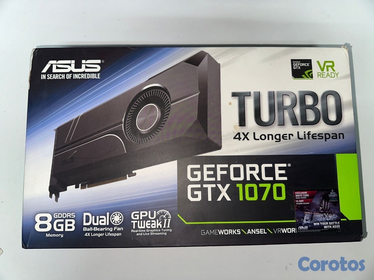 consolas y videojuegos - 🔥 GTX ASUS 1070 8GB GDDR5 Tarjeta grafica TURBO en su caja original!  🎮🔥 1