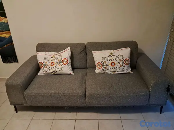 muebles y colchones - Sofá dos plazas gris 2