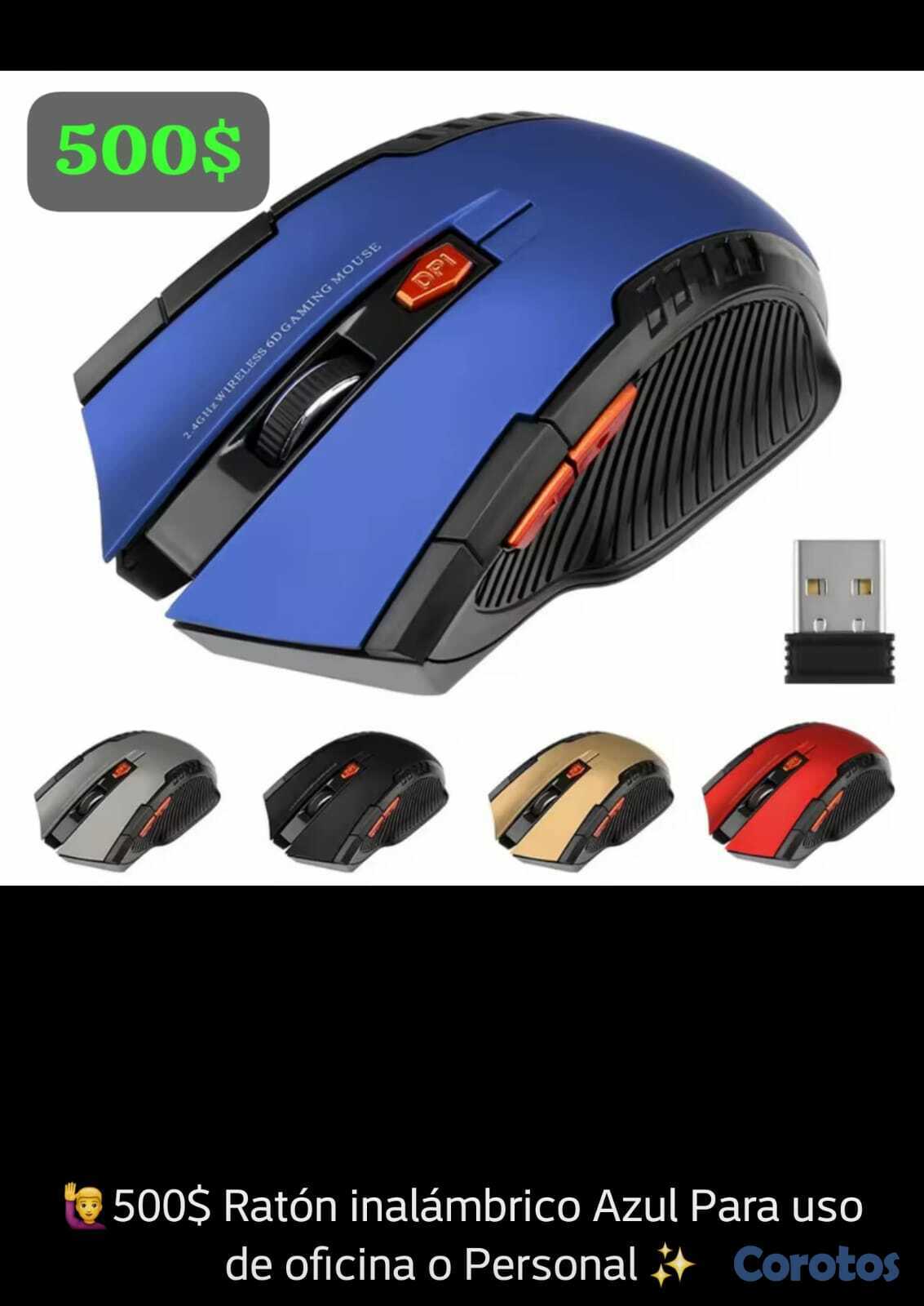 accesorios para electronica - Ratón inalámbrico azul 💙  1