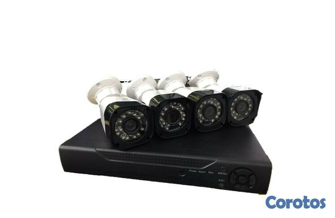 camaras y audio - KIT de 4 Camaras de seguridad + DVR + Cables + Mouse CCTV