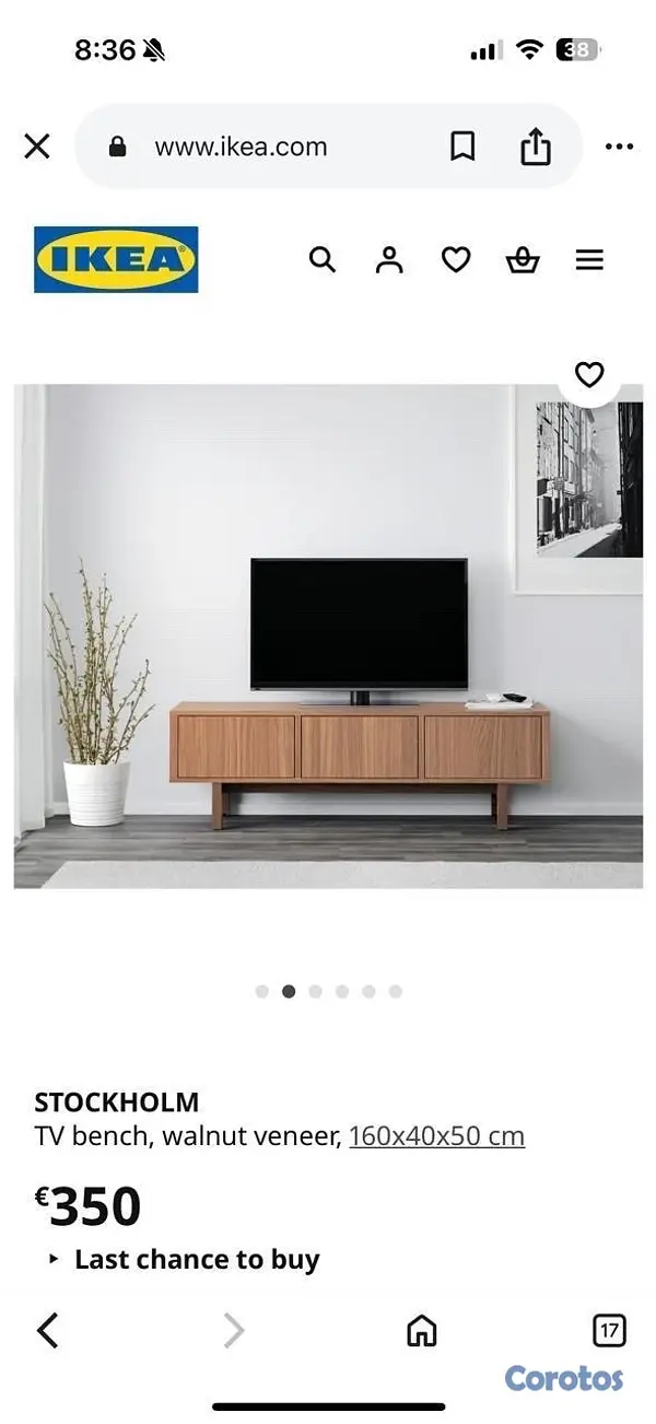 muebles y colchones - Mueble para TV IKEA STOCKHOLM Moderno  6