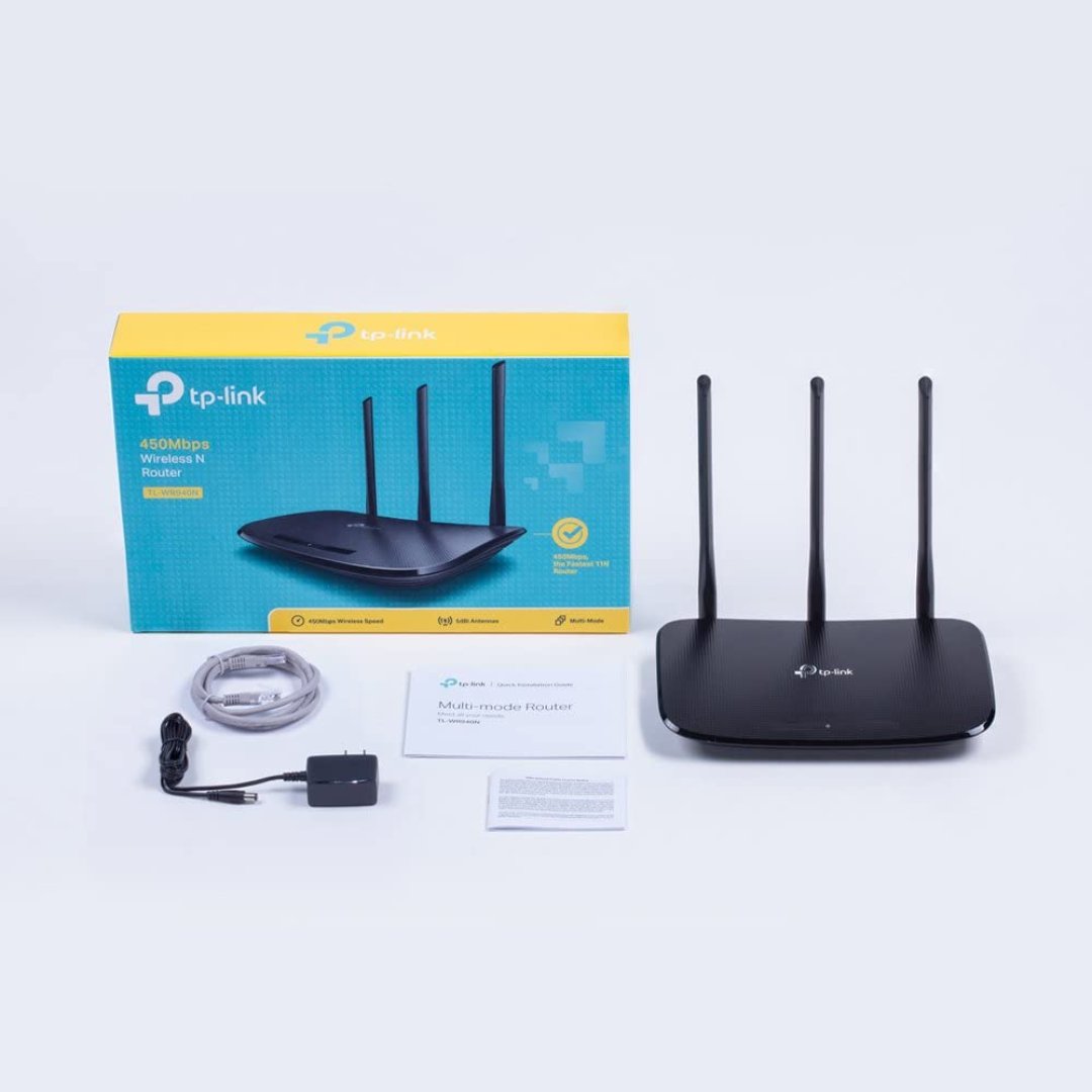 computadoras y laptops - ROUTER WIRELESS TP-LINK TL-WR940N, 2.4GHZ/450MBPS, 1 PUERTO WAN + 4 PUERTOS LAN, 1