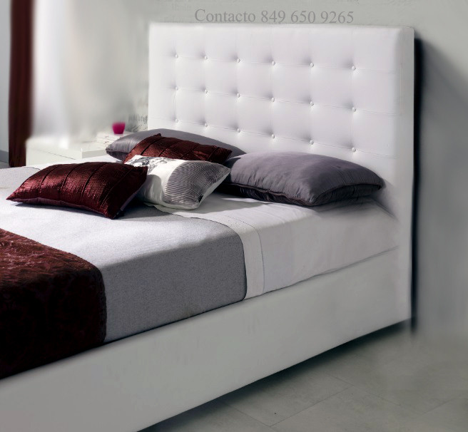 muebles y colchones - Cama color Blanca tapizada+colchon. Nueva