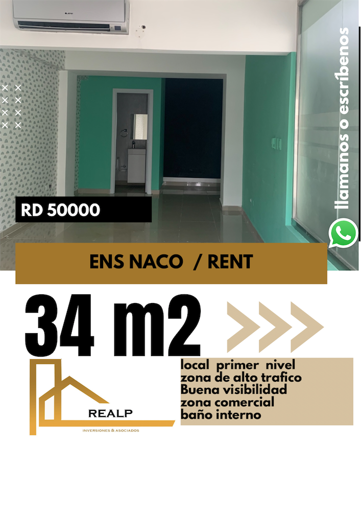 oficinas y locales comerciales - Local en Naco primer nivel