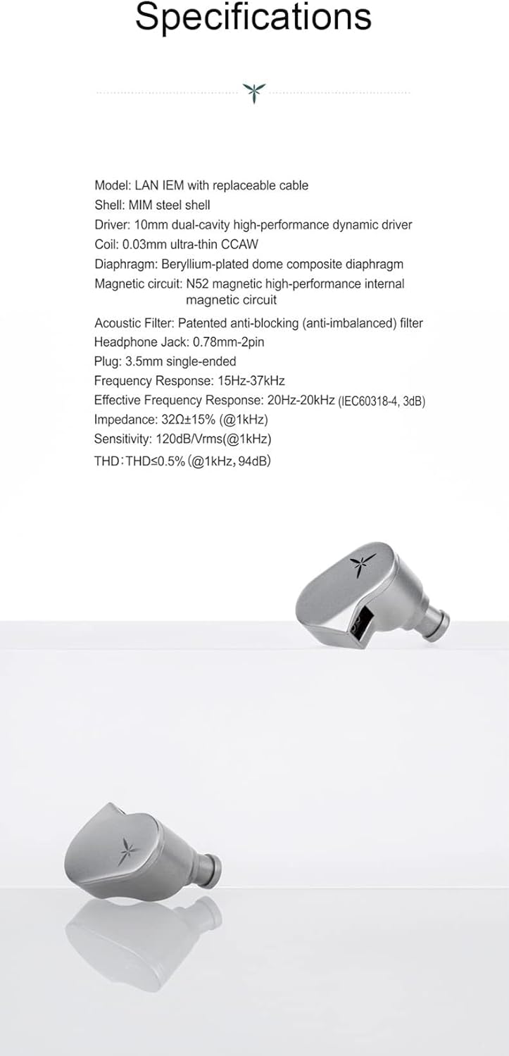 camaras y audio - Auriculares IEM Moondrop Lan Driver Dinámico 10mm 9