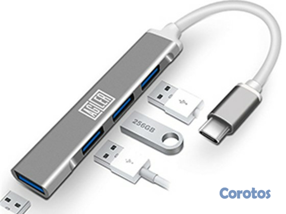 computadoras y laptops - ADAPTADOR AGILER USB TYPE C A 4 PUERTOS USB 3.0 HEMBRA (AGI-1268)