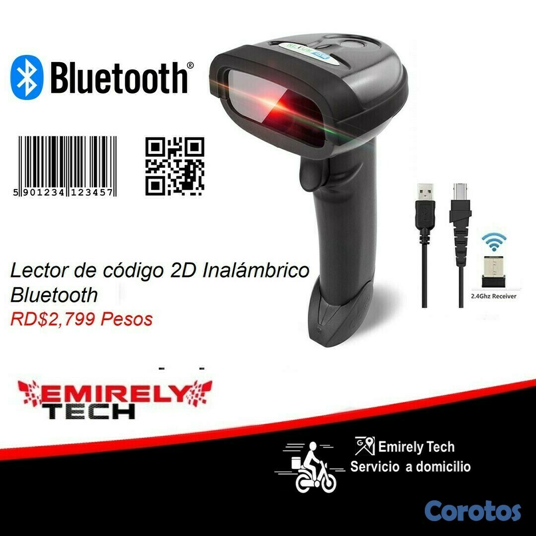 equipos profesionales - Lector De Codigo 2D De Barra inalambrico Bluetooth Para Puntos De Ventas 1
