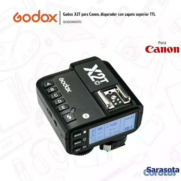 accesorios para electronica - Godox Disparador X2T C Canon 2