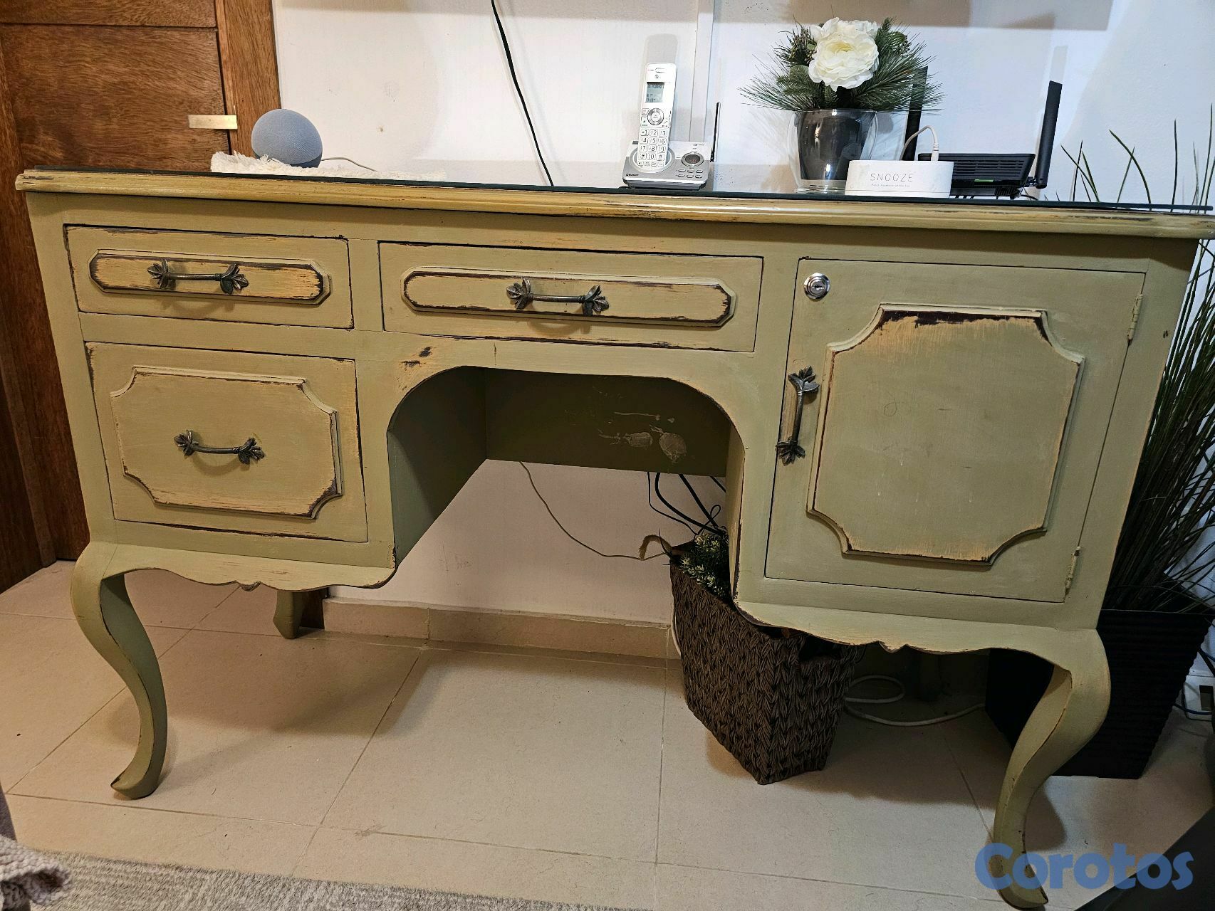 muebles y colchones - escritorio en caoba estilo Sabby Chic 1