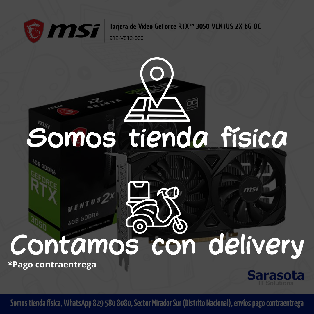 accesorios para electronica - Msi Tarjeta Video GeForce RTX 3050 VENTUS 2X 6G OC 1