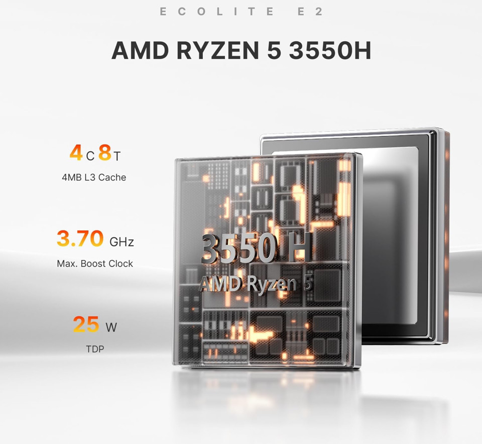 computadoras y laptops - Mini PC BOSGAME E2
ryzen 5 3550H / radeon vega 8 /512gb ssd 2