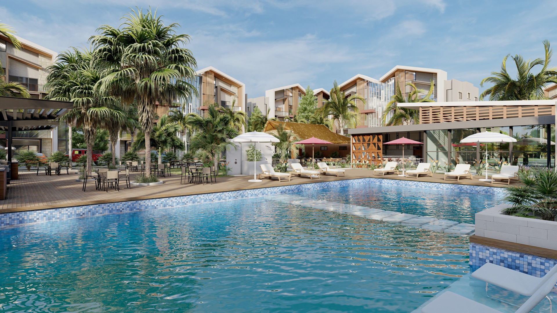 apartamentos - Apartamentos Turísticos en Jarabacoa, con piscina y plaza comercial 