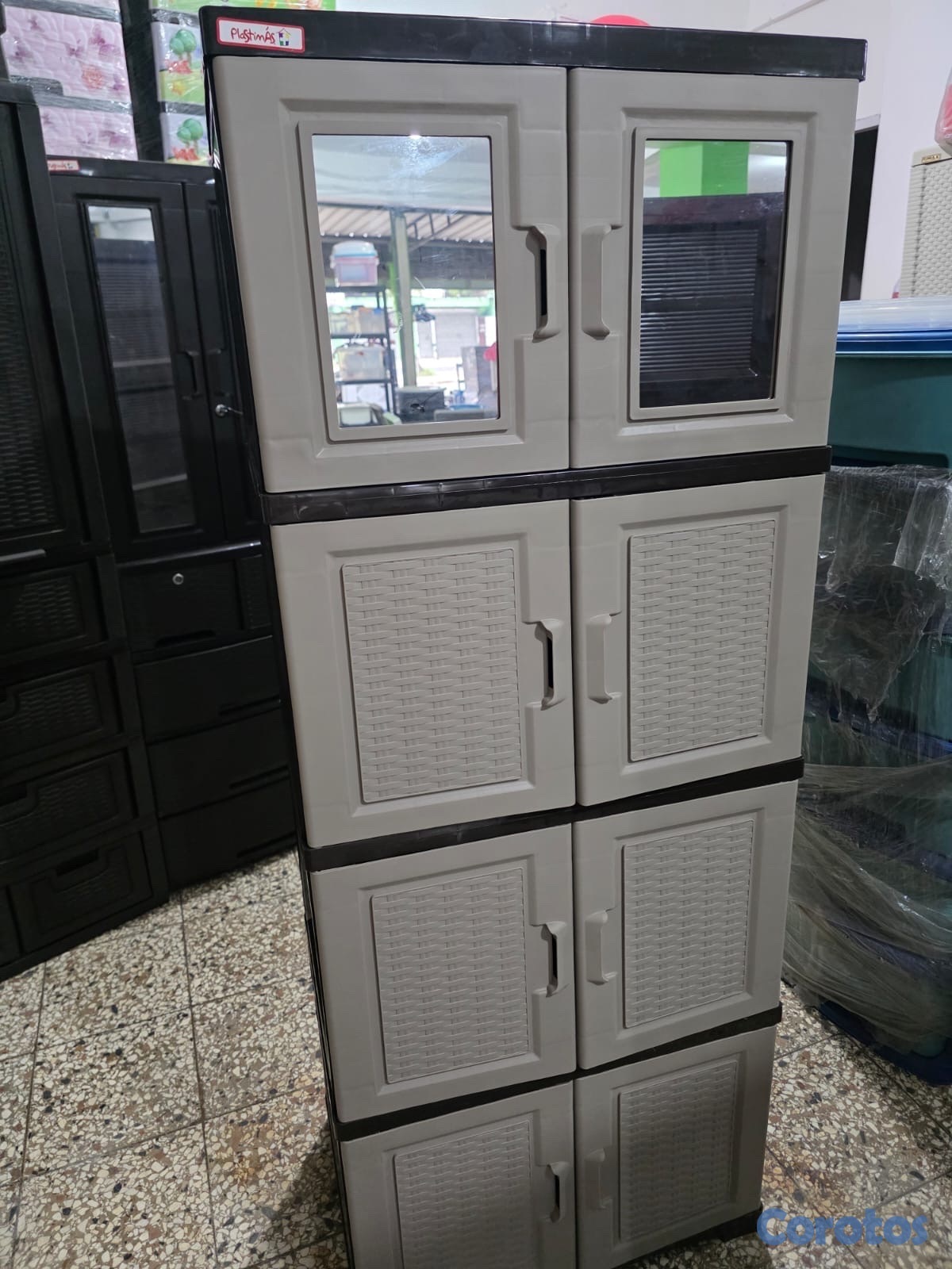 muebles y colchones - Estante multiusos, platico, 4 compartimientos 2