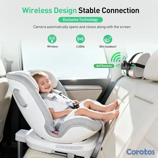 accesorios - Monitor inalámbrico para carro con cámara para beb 4