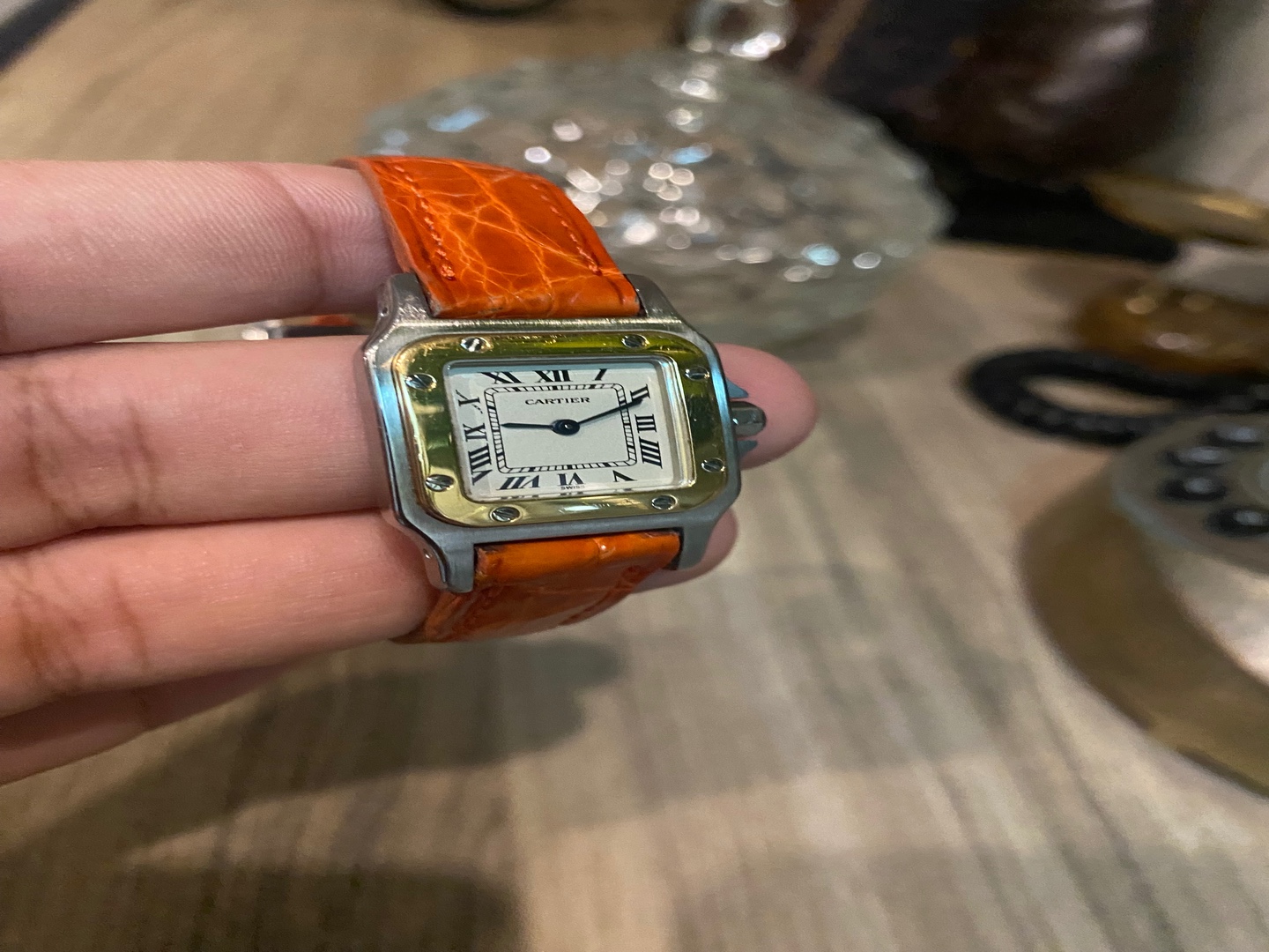 joyas, relojes y accesorios - Vendo reloj Cartier Santos pulsera en piel 