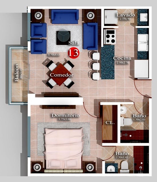 apartamentos - Apartamento 23-2204 piscina, ascensor, gimnasio, 2 habitaciones 6
