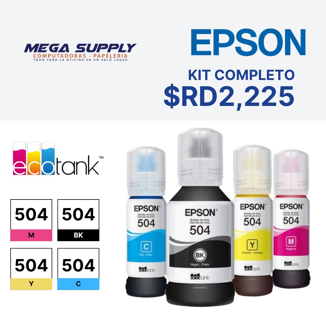 impresoras y scanners - KIT DE 4 BOTELLAS  DE TINTA EPSON 504 