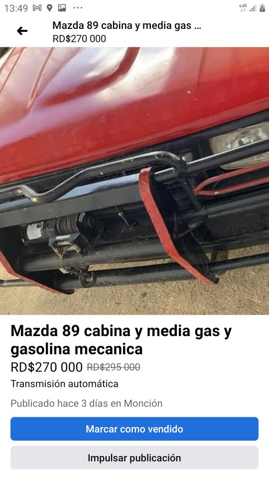 jeepetas y camionetas - MAZDA 89  mecanica cabina y media, gas y gasolina