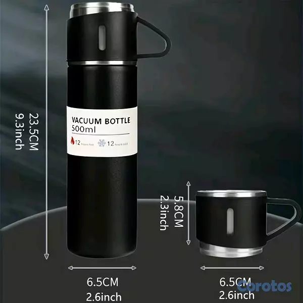 cocina - Termo con Taza Térmica, de Acero Inoxidable con Tapa 2
