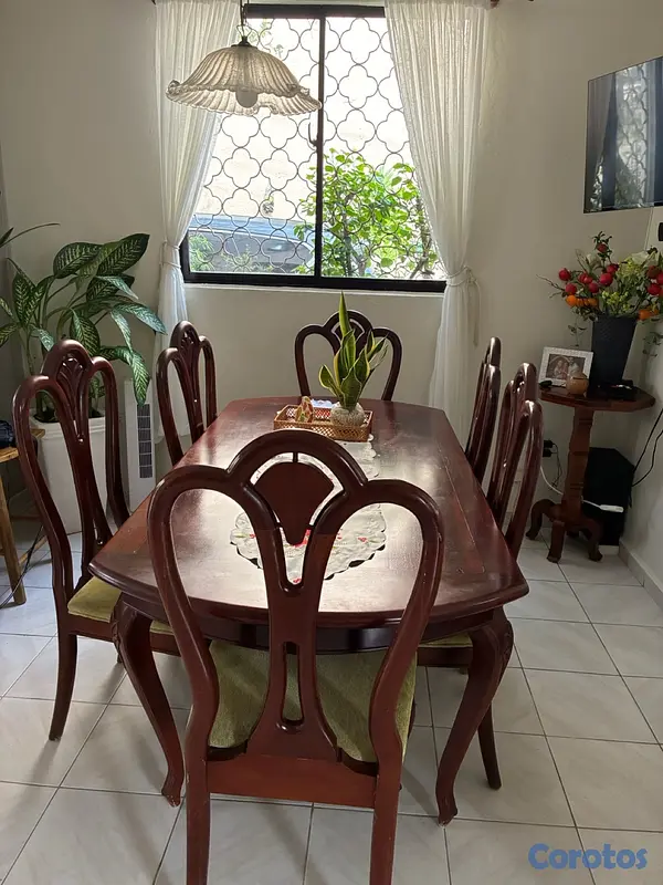 muebles y colchones - juego de comedor rectangular de 6 sillas  3