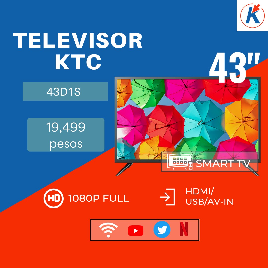 tv - TELEVISOR SMART KTC 43" LED 43S91F