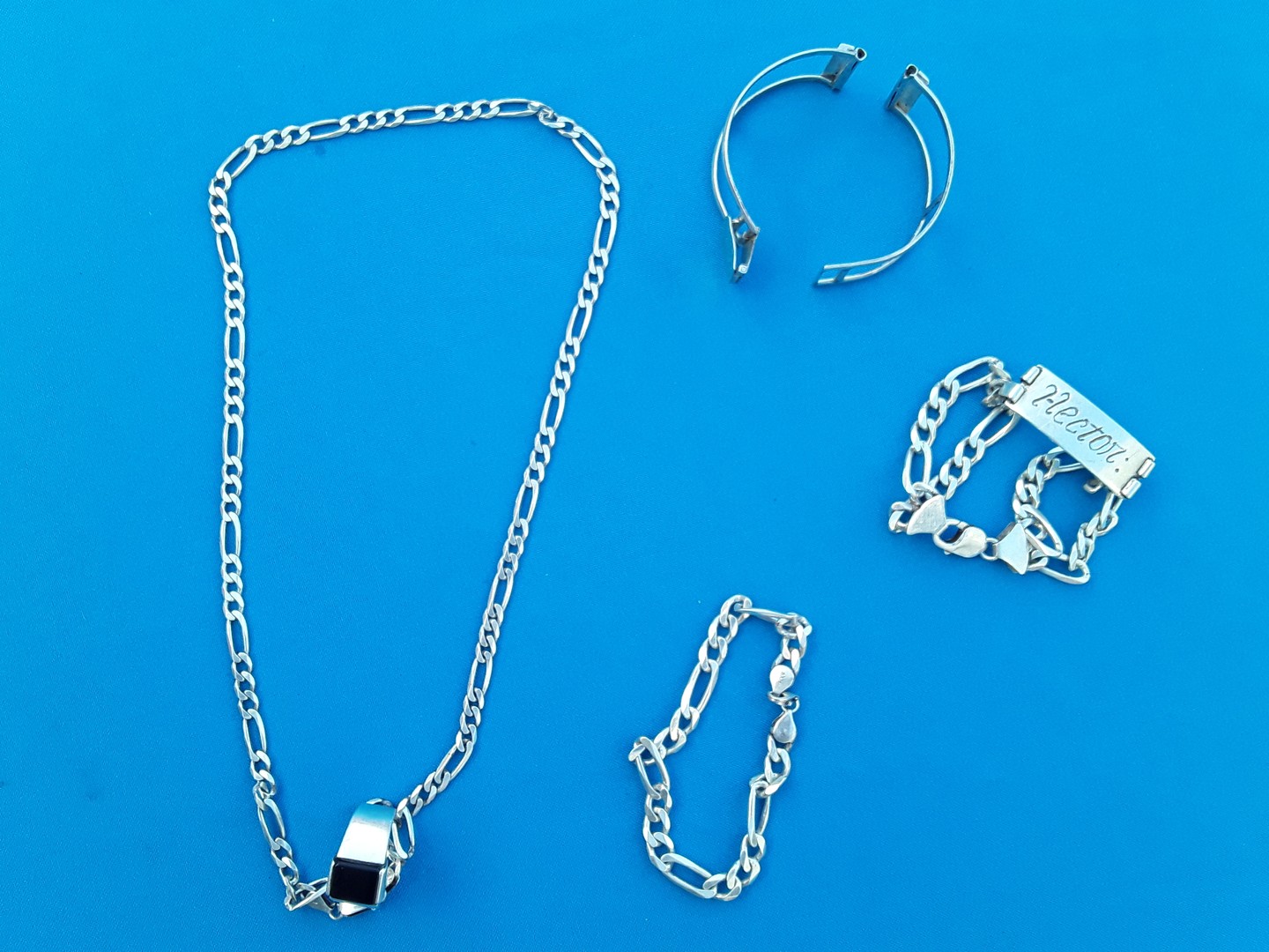 joyas, relojes y accesorios - Combo de anillo guillo y cadena de plata