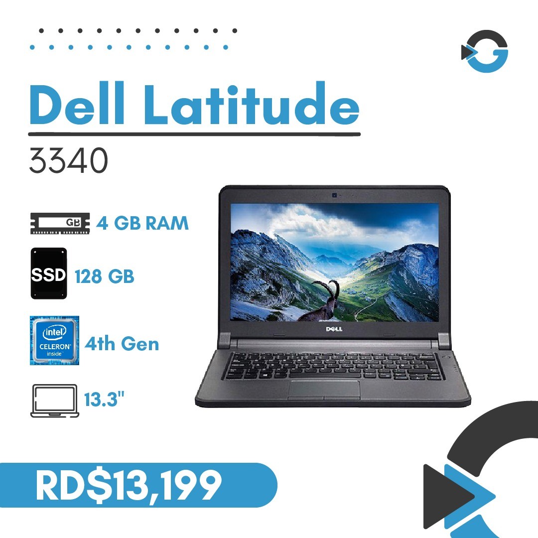 computadoras y laptops - Laptop Dell Latitude 3340 Celeron 2957U 128GB SSD 4GB RAM (Mouse y Mochila)
