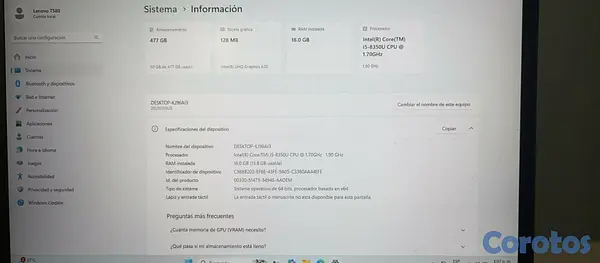 computadoras y laptops - Moderna laptop Lenovo T580 4