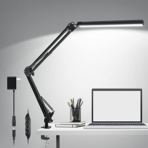 decoración y accesorios - Lámpara de escritorio LED de brazo oscilante de metal, con 3 modos de color, 1