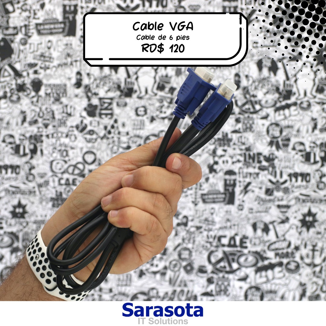 accesorios para electronica - Cable VGA de 6 pies (Somos Sarasota) 0