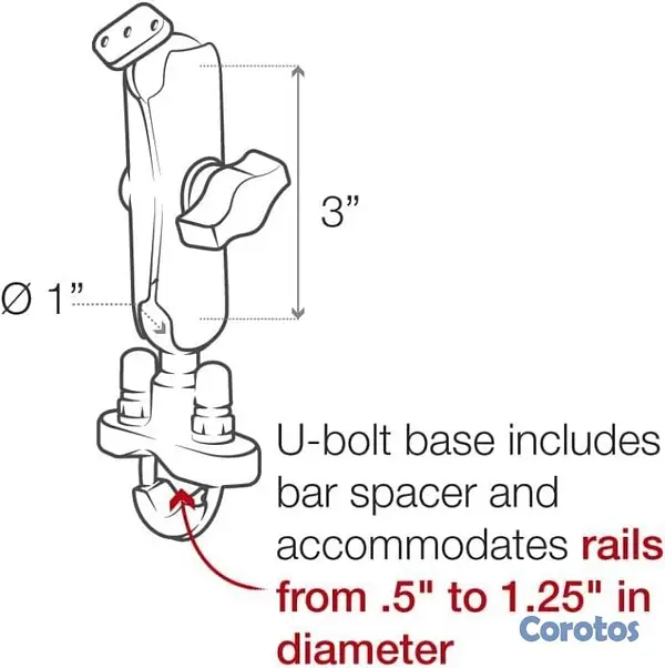Artículos Deportivos - Soporte RAM Mount Original - Base de U-Bolt para M 6