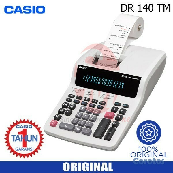 impresoras y scanners - CALCULADORA CASIO, SUMADORA DE PAPEL ,DR-140TM, PARA USO PESADO,ALTA CALIDAD 1