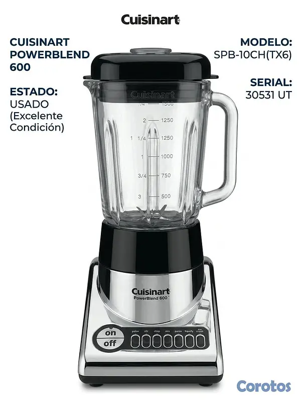 electrodomesticos - 🔥 Licuadora Cuisinart PowerBlend 600W – Usada 🔥  1