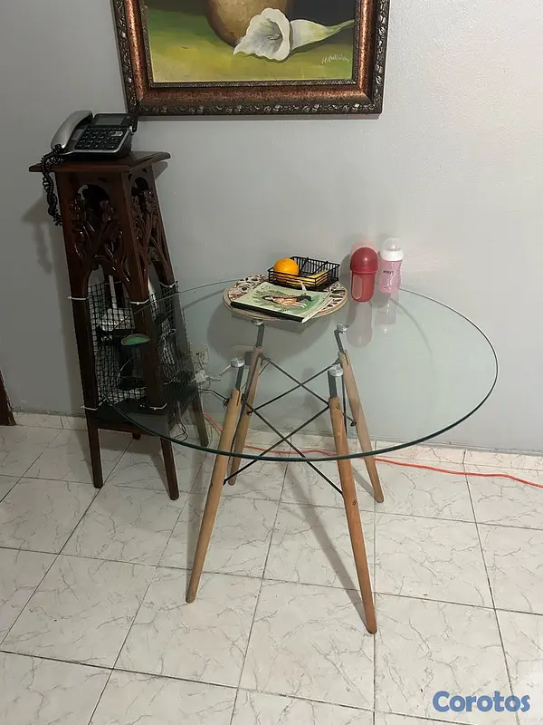 muebles y colchones - juego de comedor en cristal de 4 sillas 2