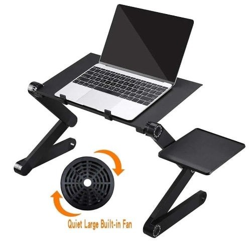 accesorios para electronica - Mesa para laptop portatil de Aluminio computadora con enfriador ventilador base 1