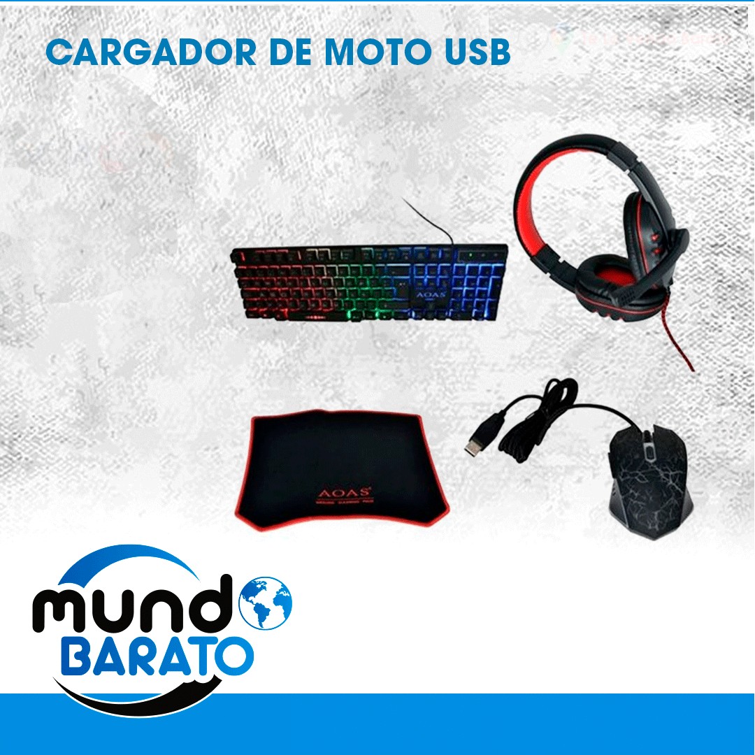 accesorios para electronica - Kit de Gamer Juego Combo Teclado + Mouse + Audifonos + Mouse pad gaming 0
