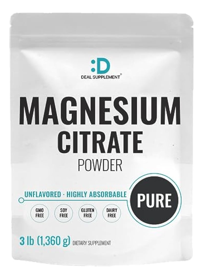 Salud y Equipamiento Médico - Citrato De Magnesio En Polvo 500 Mg, 3 Libras Sin Sabor 1