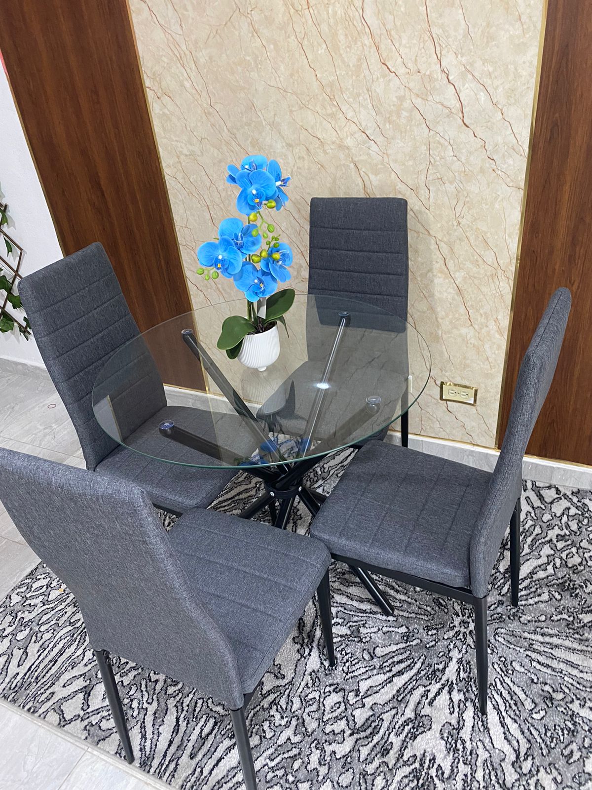 muebles y colchones - Juego de comedor de 4 sillas 