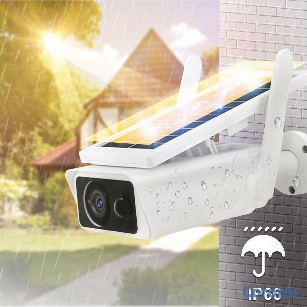 camaras y audio - Cámara de seguridad wifi para exterior recargable 1080P, impermeable y visión no 3