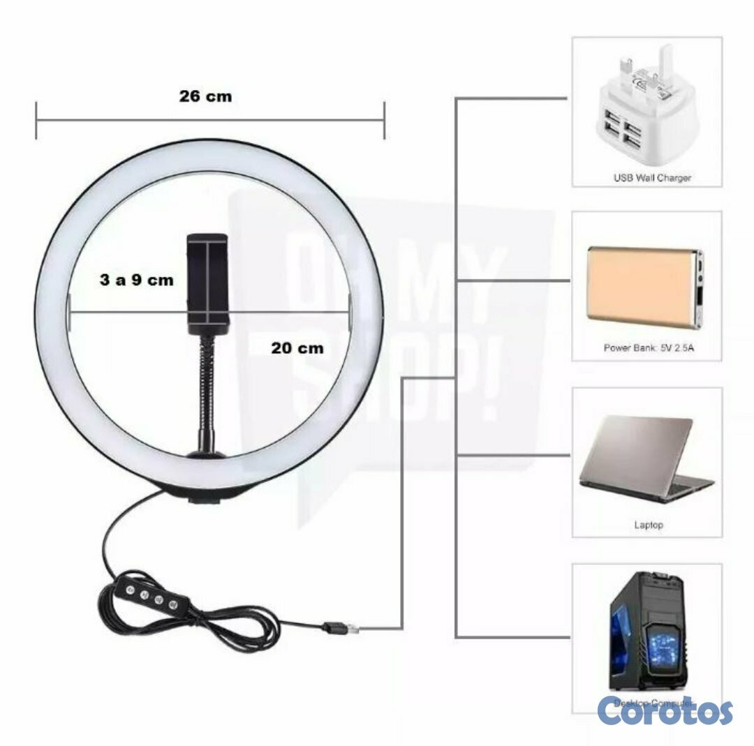 accesorios para electronica - Aro de luz de 10 pulgadas con trípode, ideal para instagram, tik tok, youtube 2