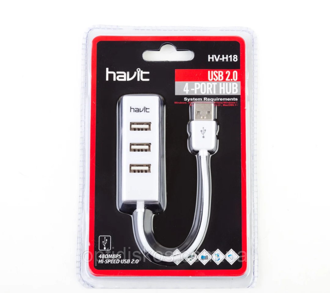 computadoras y laptops - HUB HAVIT (Mod.H18) USB, 4 PUERTOS