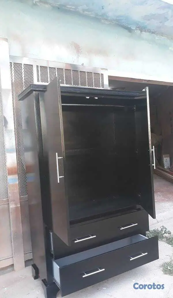 muebles y colchones - Armario/ropero negro  2